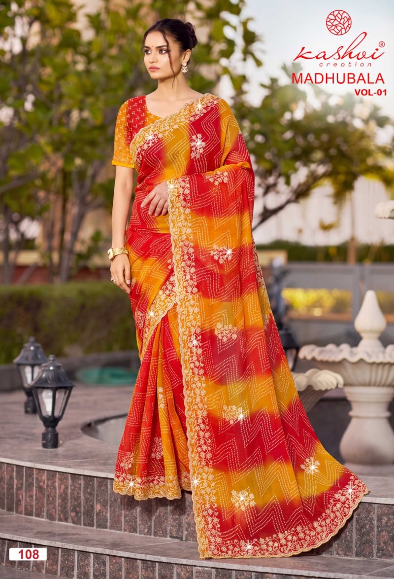 Madhubala Vol 1 By Kashvi Chiffon With Embroidery Saree